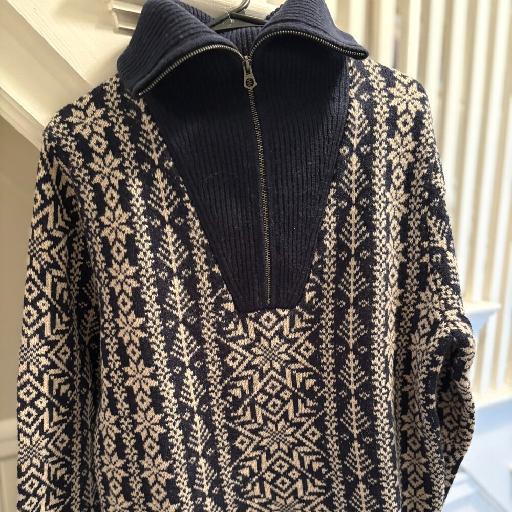J. Crew Fair Isle Lamswool Half Zip Sweater
